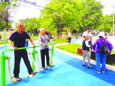 城市中的綠意港灣 精美小游園，休閑健身新選擇